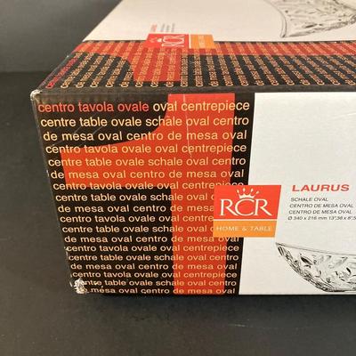 LOT 179: RCR Crystal Italy Entertaining Collection - Vase, Jug, Centerpiece and Bowl