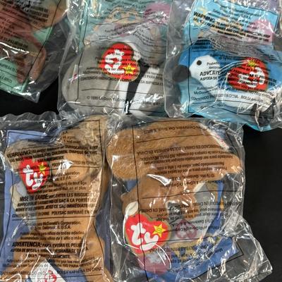 LOT 192: NIP McDonalds Happy Meal Toys: 2013 Power Ranger Mega Force 1-6 Set & 1999 Ty Teenie Beanie 1-12 Set