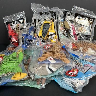LOT 192: NIP McDonalds Happy Meal Toys: 2013 Power Ranger Mega Force 1-6 Set & 1999 Ty Teenie Beanie 1-12 Set