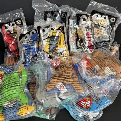 LOT 192: NIP McDonalds Happy Meal Toys: 2013 Power Ranger Mega Force 1-6 Set & 1999 Ty Teenie Beanie 1-12 Set
