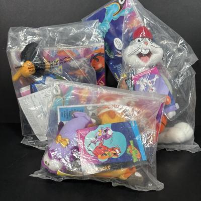 LOT 194: McDonalds NIP Happy Meal Toys: Ty Teenie Beanies Complete Set 1-18, Sega Sonic 1-6 Complete, Space Jam Nerdlucks