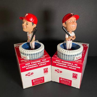 LOT 195: McDonald's / Philadelphia Sports Bobble Heads - Two Allen Iverson (76ers), Phillies Jim Thome and Pat Burrell