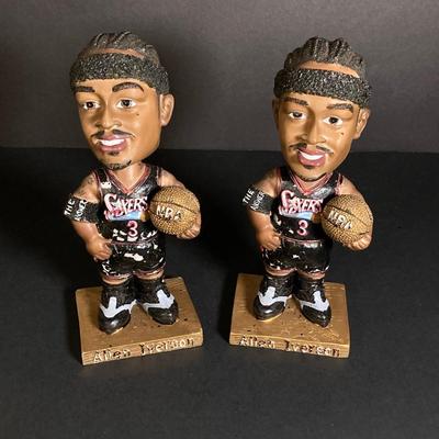 LOT 196: Philadelphia Sports / McDonald's Bobble Heads - Two Limited Edition Gold Allen Iverson (76ers) Numbered with C.O.A.,...