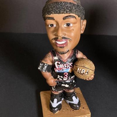 LOT 196: Philadelphia Sports / McDonald's Bobble Heads - Two Limited Edition Gold Allen Iverson (76ers) Numbered with C.O.A.,...