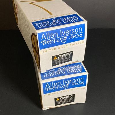 LOT 196: Philadelphia Sports / McDonald's Bobble Heads - Two Limited Edition Gold Allen Iverson (76ers) Numbered with C.O.A.,...