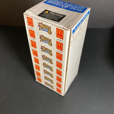 LOT 196: Philadelphia Sports / McDonald's Bobble Heads - Two Limited Edition Gold Allen Iverson (76ers) Numbered with C.O.A.,...