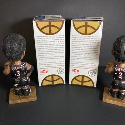 LOT 196: Philadelphia Sports / McDonald's Bobble Heads - Two Limited Edition Gold Allen Iverson (76ers) Numbered with C.O.A.,...