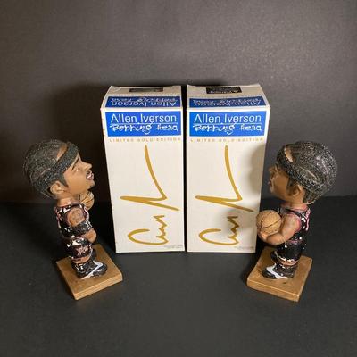 LOT 196: Philadelphia Sports / McDonald's Bobble Heads - Two Limited Edition Gold Allen Iverson (76ers) Numbered with C.O.A.,...