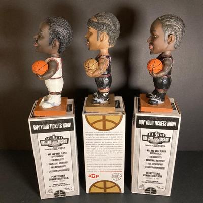 LOT 198: Philadelphia 76ers' / McDonald's Allen Iverson Bobble Heads (Three) - Limited Edition Gold Edition Numbered with...