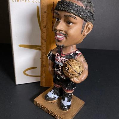 LOT 198: Philadelphia 76ers' / McDonald's Allen Iverson Bobble Heads (Three) - Limited Edition Gold Edition Numbered with...