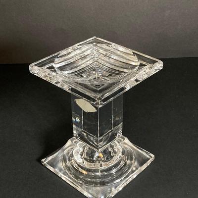 LOT 200: Shannon Crystal by Godinger Three Piece Candle Holder Set