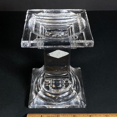 LOT 200: Shannon Crystal by Godinger Three Piece Candle Holder Set