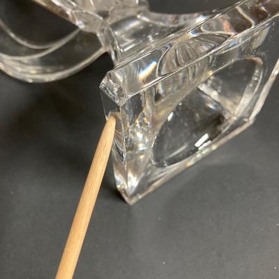 LOT 200: Shannon Crystal by Godinger Three Piece Candle Holder Set