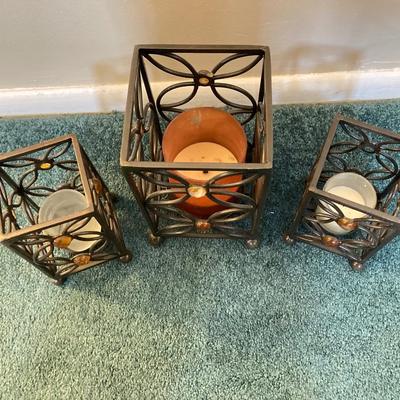 LOT 202: Large Home Decor Collection - Wicker Basket, Frames, Easel, Prints, Candles, Candle Holders and More