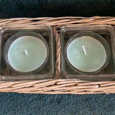 LOT 202: Large Home Decor Collection - Wicker Basket, Frames, Easel, Prints, Candles, Candle Holders and More