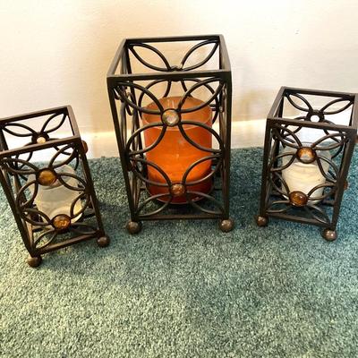 LOT 202: Large Home Decor Collection - Wicker Basket, Frames, Easel, Prints, Candles, Candle Holders and More