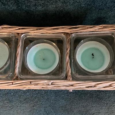 LOT 202: Large Home Decor Collection - Wicker Basket, Frames, Easel, Prints, Candles, Candle Holders and More