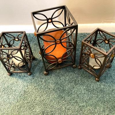 LOT 202: Large Home Decor Collection - Wicker Basket, Frames, Easel, Prints, Candles, Candle Holders and More