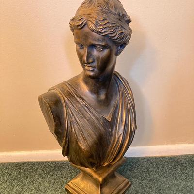 LOT 203: Decorative Resin Bust / Statue and Pair of Artex Inc. Shadow Boxes
