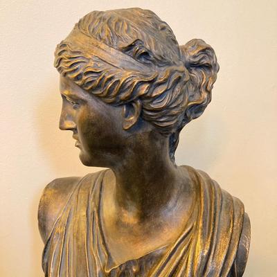 LOT 203: Decorative Resin Bust / Statue and Pair of Artex Inc. Shadow Boxes