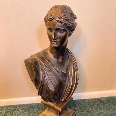 LOT 203: Decorative Resin Bust / Statue and Pair of Artex Inc. Shadow Boxes