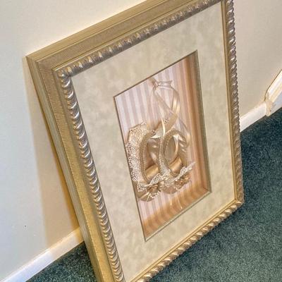 LOT 203: Decorative Resin Bust / Statue and Pair of Artex Inc. Shadow Boxes