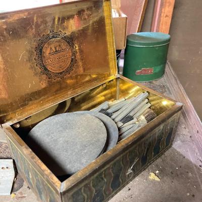 LOT 205: Vintage American Greetings Metal Storage Unit and Contents