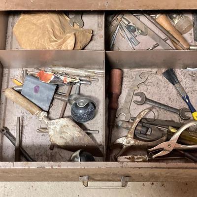 LOT 205: Vintage American Greetings Metal Storage Unit and Contents