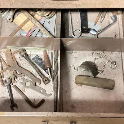 LOT 205: Vintage American Greetings Metal Storage Unit and Contents