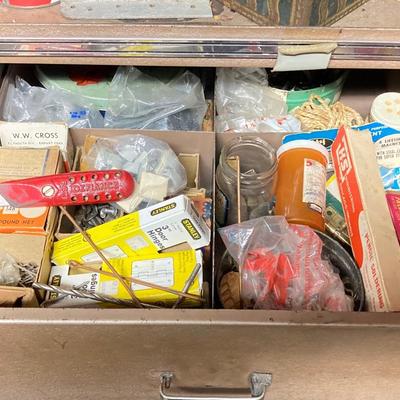 LOT 205: Vintage American Greetings Metal Storage Unit and Contents