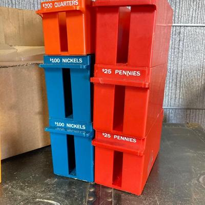 LOT 207: Large Lot of Currency Holders / Wrappers, Vintage Money Bags, Tape Dispenser and Rolls of Tape