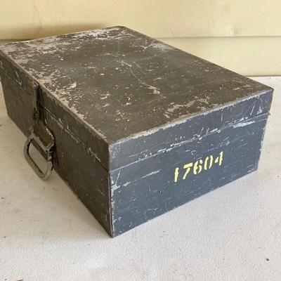 LOT 208: Two Vintage Metal Toolboxes with Contents - Red Mopar Dodge and Olive Drab