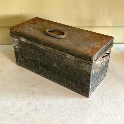 LOT 210: Pair of Vintage Metal Toolboxes and Contents