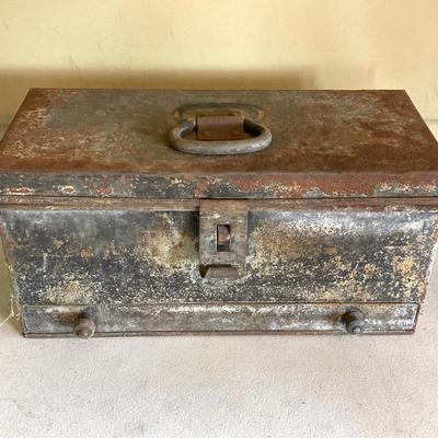 LOT 210: Pair of Vintage Metal Toolboxes and Contents