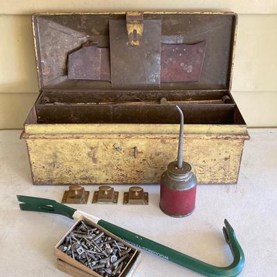 LOT 210: Pair of Vintage Metal Toolboxes and Contents