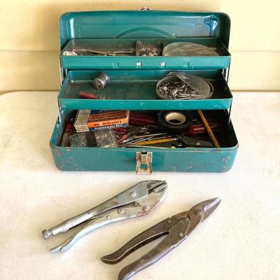 LOT 211: Two Vintage Metal Tool / Storage Boxes and Contents