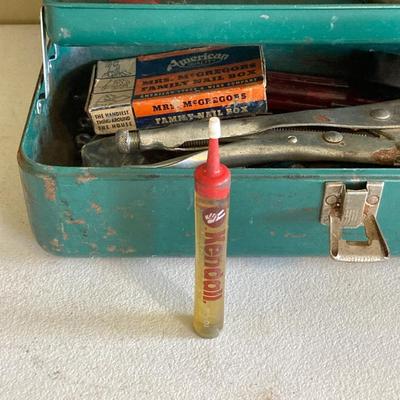 LOT 211: Two Vintage Metal Tool / Storage Boxes and Contents