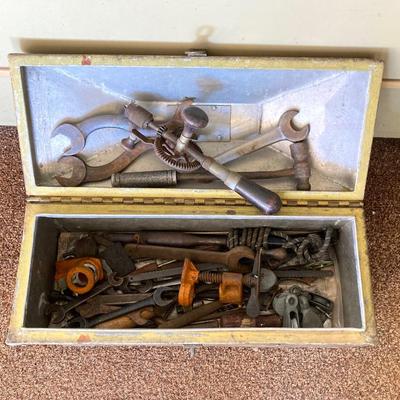 LOT 211: Two Vintage Metal Tool / Storage Boxes and Contents