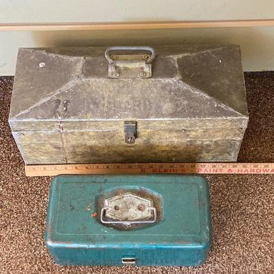 LOT 211: Two Vintage Metal Tool / Storage Boxes and Contents