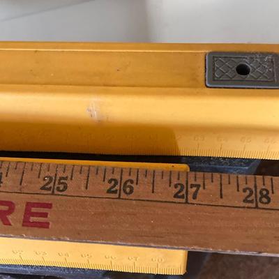 LOT 212: Galvanized Storage Container with Pair of Plastic Workforce Sawhorses