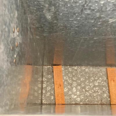 LOT 212: Galvanized Storage Container with Pair of Plastic Workforce Sawhorses