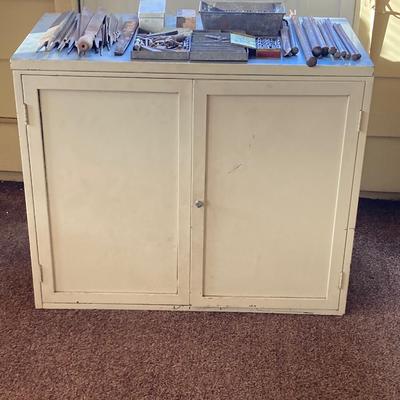 LOT 213: The Globe-Wernicke Co. Metal Horizontal Storage Unit with Contents of Large Tool Lot (Files, Drill Bits, Chisels and More)