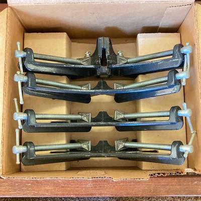LOT 216: Craftsman Miter Cut-N-Clamp Set in Original Box with Large Collection of Hammers, Metal Square Angle Rulers and More