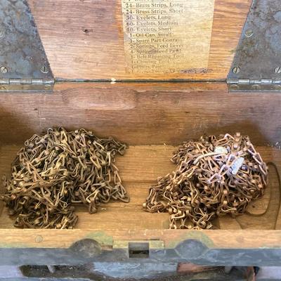 LOT 217: Vintage / Antique Tools - Metal Stamping, Wiss Shears / Cutters, Pexto / Kraeuter Rivet Burr Tools, Copper Chains, Molding Plane...