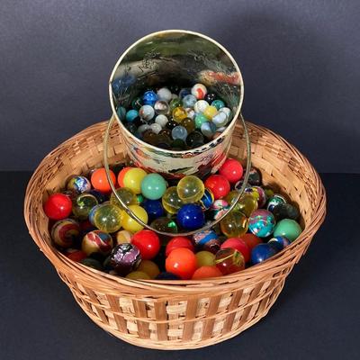 LOT 218: Vintage Toys - Marbles, Bouncy Superballs, Buddy L, Beanie Babies, McDonald's, American Girl Book and More