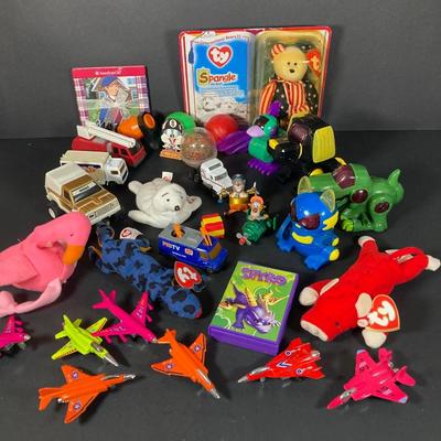 LOT 218: Vintage Toys - Marbles, Bouncy Superballs, Buddy L, Beanie Babies, McDonald's, American Girl Book and More