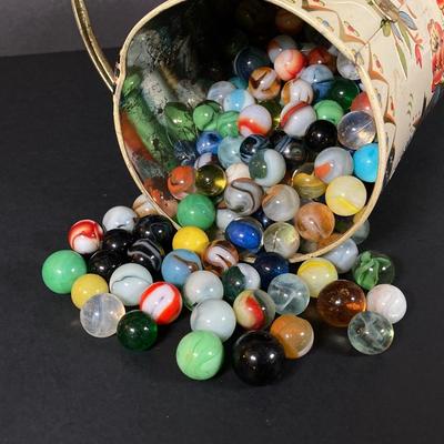 LOT 218: Vintage Toys - Marbles, Bouncy Superballs, Buddy L, Beanie Babies, McDonald's, American Girl Book and More