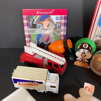 LOT 218: Vintage Toys - Marbles, Bouncy Superballs, Buddy L, Beanie Babies, McDonald's, American Girl Book and More