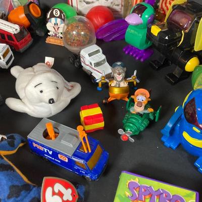 LOT 218: Vintage Toys - Marbles, Bouncy Superballs, Buddy L, Beanie Babies, McDonald's, American Girl Book and More