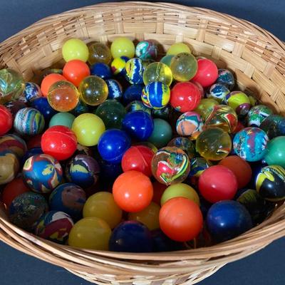 LOT 218: Vintage Toys - Marbles, Bouncy Superballs, Buddy L, Beanie Babies, McDonald's, American Girl Book and More